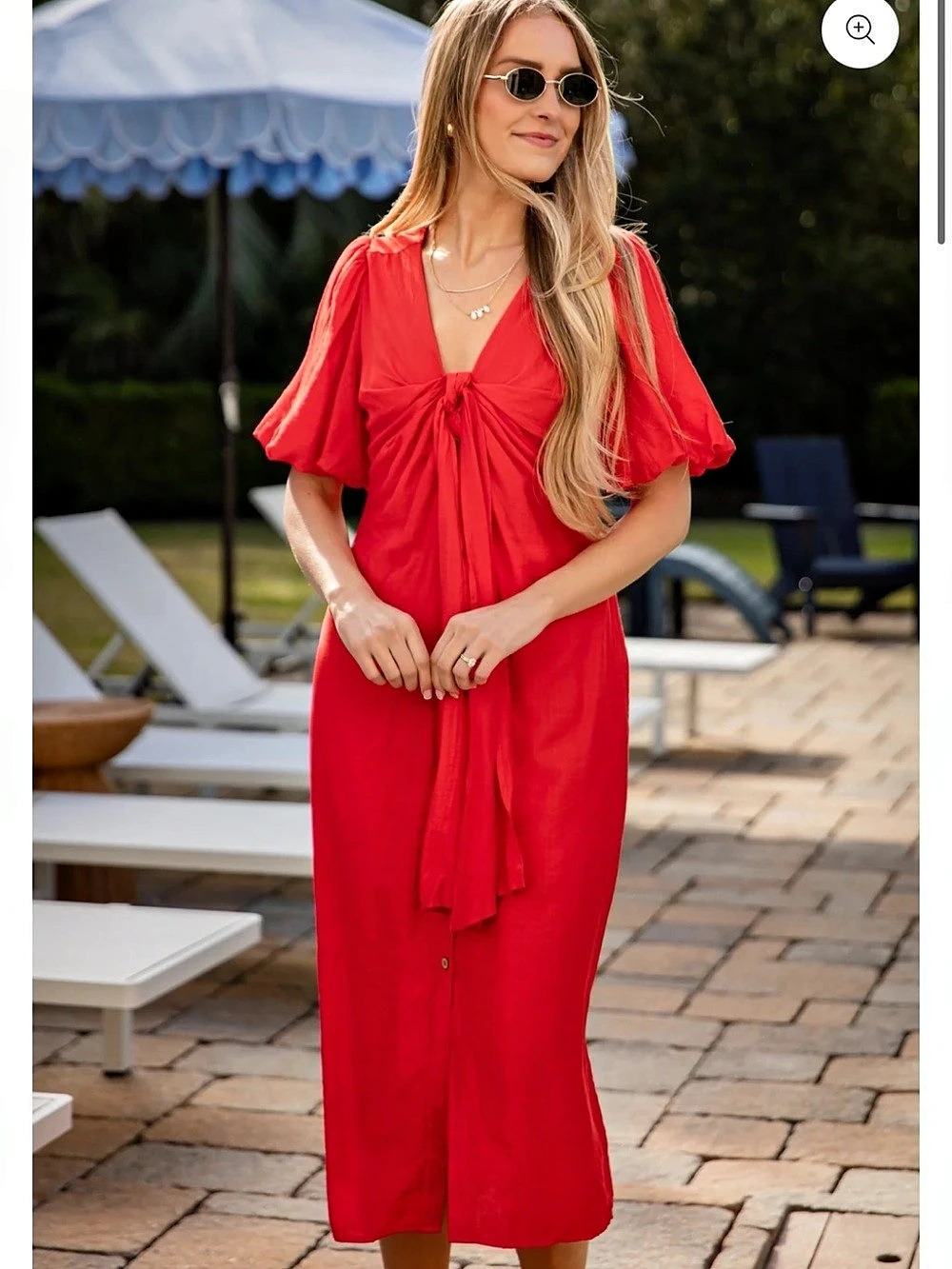 Free People Vintage Summer Midi Dress Tie-Front